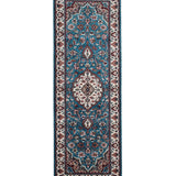 Firozmehr – Hand Knotted Wool Rug in Turquoise Blue/Ivory