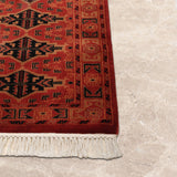 Surkh Raaz – Hand Knotted Wool Rug in Maroon/Black