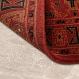 Surkh Raaz – Hand Knotted Wool Rug in Maroon/Black