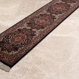 Nayestan – Hand Knotted Wool Rug in Navy Blue/Maroon