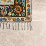 Petal Court – Chain Stitch Embroidery Cotton Rug in Onion Pink