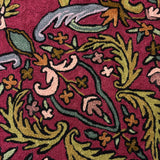 Courtyard Bloom – Chain Stitch Embroidery Cotton Rug in Maroon/Ivory