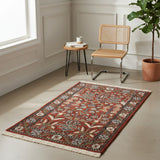 Gulistan Riwaaz – Hand Knotted Wool Rug in Rust/Ivory