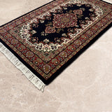 Mehrnaz – Hand Knotted Wool Rug in Navy Blue/Maroon