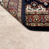 Mehrnaz – Hand Knotted Wool Rug in Navy Blue/Maroon