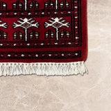 Mehravan – Hand Knotted Wool Rug in Red/Ivory