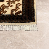 Khurshid – Hand Knotted Wool Rug in Cream/Brown