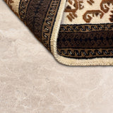 Khurshid – Hand Knotted Wool Rug in Cream/Brown