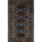 Daryaband – Hand Knotted Wool Rug in Greyish Blue/Black