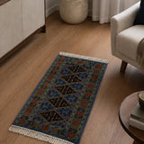 Daryaband – Hand Knotted Wool Rug in Greyish Blue/Black