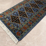 Daryaband – Hand Knotted Wool Rug in Greyish Blue/Black