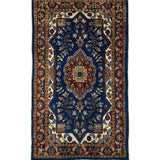 Azargul – Hand Knotted Wool Rug in Royal Blue/Red