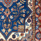 Azargul – Hand Knotted Wool Rug in Royal Blue/Red