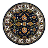 Gulzarah – Hand Tufted Wool Rug in Navy Blue/Cream