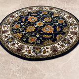 Gulzarah – Hand Tufted Wool Rug in Navy Blue/Cream