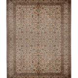 Parizad – Hand Knotted Silk Rug in Ivory/Mushroom Brown
