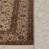 Parizad – Hand Knotted Silk Rug in Ivory/Mushroom Brown