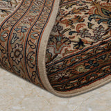 Parizad – Hand Knotted Silk Rug in Ivory/Mushroom Brown