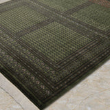 Sabzmehr – Hand Knotted Wool Rug in Olive Green/Black