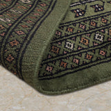 Sabzmehr – Hand Knotted Wool Rug in Olive Green/Black