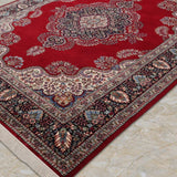 Afsarabad – Hand Knotted Wool Rug in Ribbon Red/Ivory