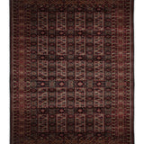 Balkhazar – Hand Knotted Wool Rug in Maroon/Navy Blue