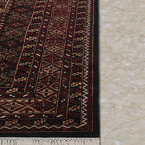 Balkhazar – Hand Knotted Wool Rug in Maroon/Navy Blue