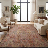 Baghestan – Hand Knotted Silk Rug in Golden Brown/Fern green