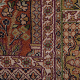 Baghestan – Hand Knotted Silk Rug in Golden Brown/Fern green