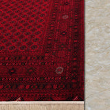 Atash – Hand Knotted Wool Rug in Deep Sangria Red/Black