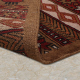Raktambar – Hand Knotted Wool Rug in Maroon/Orange Rust