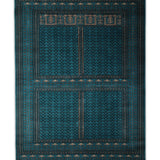 Aivaan – Hand Knotted Wool Rug in Turquoise Blue/Black