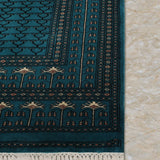 Aivaan – Hand Knotted Wool Rug in Turquoise Blue/Black