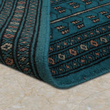 Aivaan – Hand Knotted Wool Rug in Turquoise Blue/Black