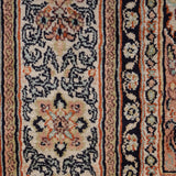 Nargisvan – Hand Knotted Silk Rug in Cream/Orange Rust