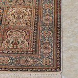 Nargisvan – Hand Knotted Silk Rug in Cream/Orange Rust