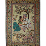 Gulistan Darbar – Hand Knotted Silk Rug in Sage Green/Peach
