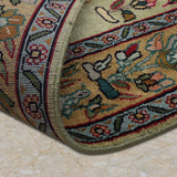 Gulistan Darbar – Hand Knotted Silk Rug in Sage Green/Peach