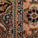 Nazneen – Hand Knotted Silk Rug in Peach/Navy Blue