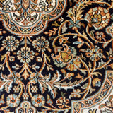 Nivand – Hand Knotted Silk Rug in Navy Blue/Ivory