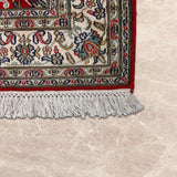 Shabahang – Hand Knotted Silk Rug in Crimson Red/Ivory