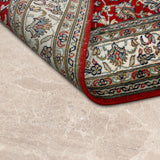 Shabahang – Hand Knotted Silk Rug in Crimson Red/Ivory