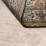 Naushaba – Hand Knotted Silk Rug in Peach/Navy Blue