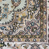 Saharva – Hand Knotted Silk Rug in Soft Sage Green/Mushroom Brown