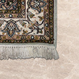 Saharva – Hand Knotted Silk Rug in Soft Sage Green/Mushroom Brown