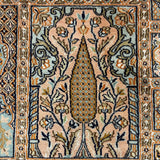 Khazina – Hand Knotted Silk Rug in Mushroom Brown/Navy Blue
