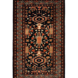 Ravand – Hand Knotted Wool Rug in Black/Russet