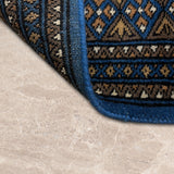 Neelvas – Hand Knotted Wool Rug in Royal Blue/Camel