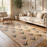 Gulpari – Hand Woven Jute Rug in Beige/Pink