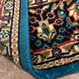 Samudra - Hand Knotted Wool Rug in Teal Blue/Deep Charcoal